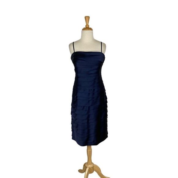 Calvin Klein M VTG 12 Navy Bandage Dress Sleeveless Strapless Bodycon Y2K 90s - Picture 9 of 9